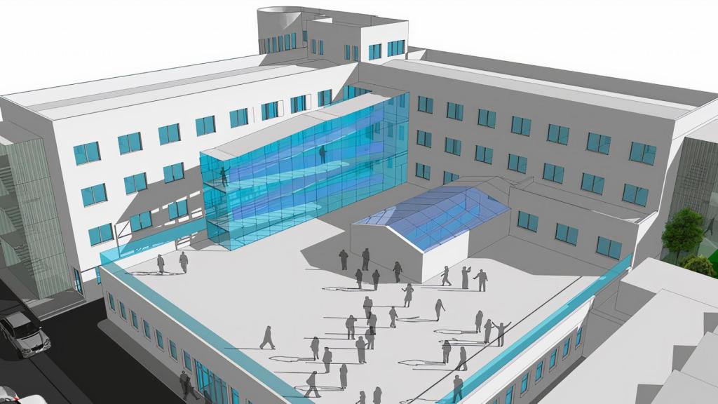 Infografía de la residencia en Vigo.