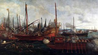 Italian_School_-_The_Battle_of_Lepanto_(7th_October_1571)_-_1139664_-_National_Trust