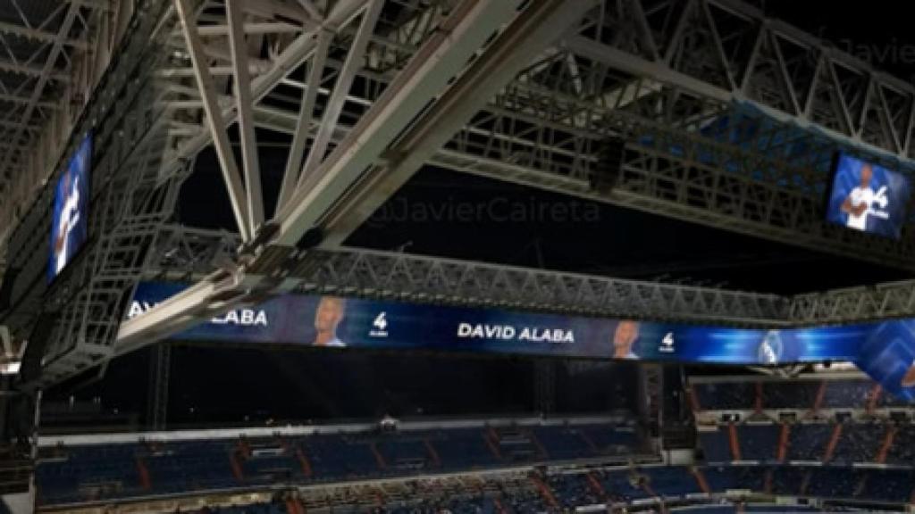 Recreación del marcador del Santiago Bernabéu realizada por Javier Caireta