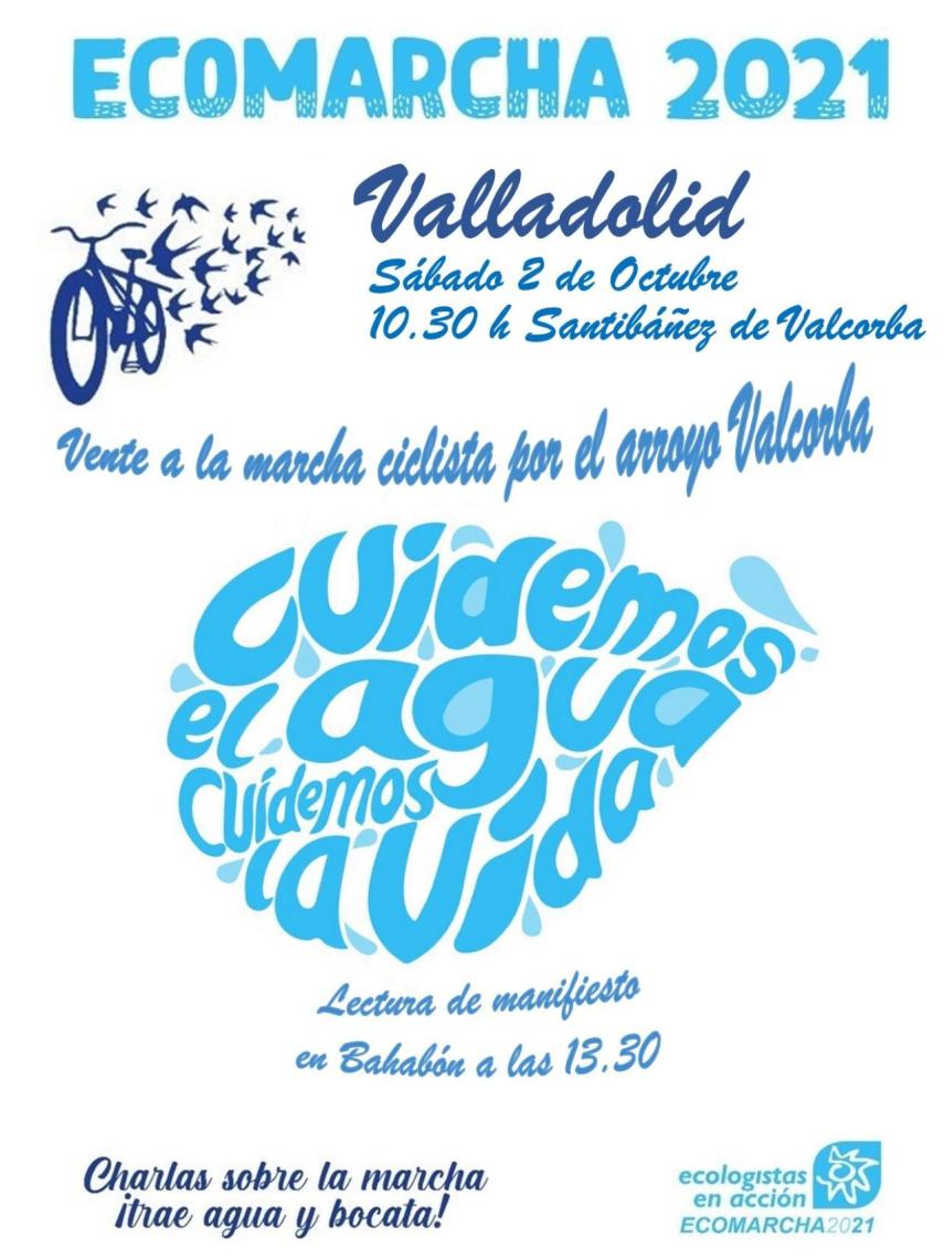 Cartel de la Ecomarcha en La Churrería