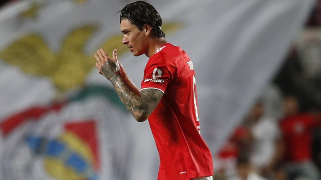 Darwin Núñez celebra su gol con el Benfica en la Champions League 2021/2022