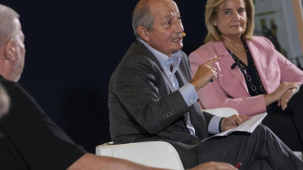 La exministra Báñez, este viernes, durante a mesa sobre pensiones.