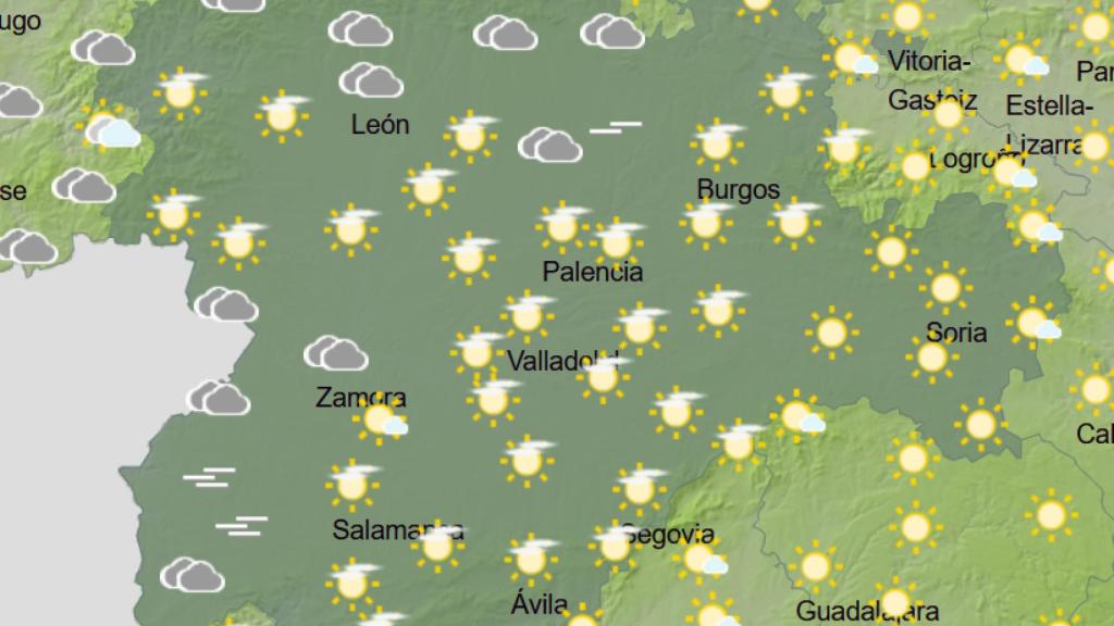 Predicción meterológica de la AEMET para el sábado