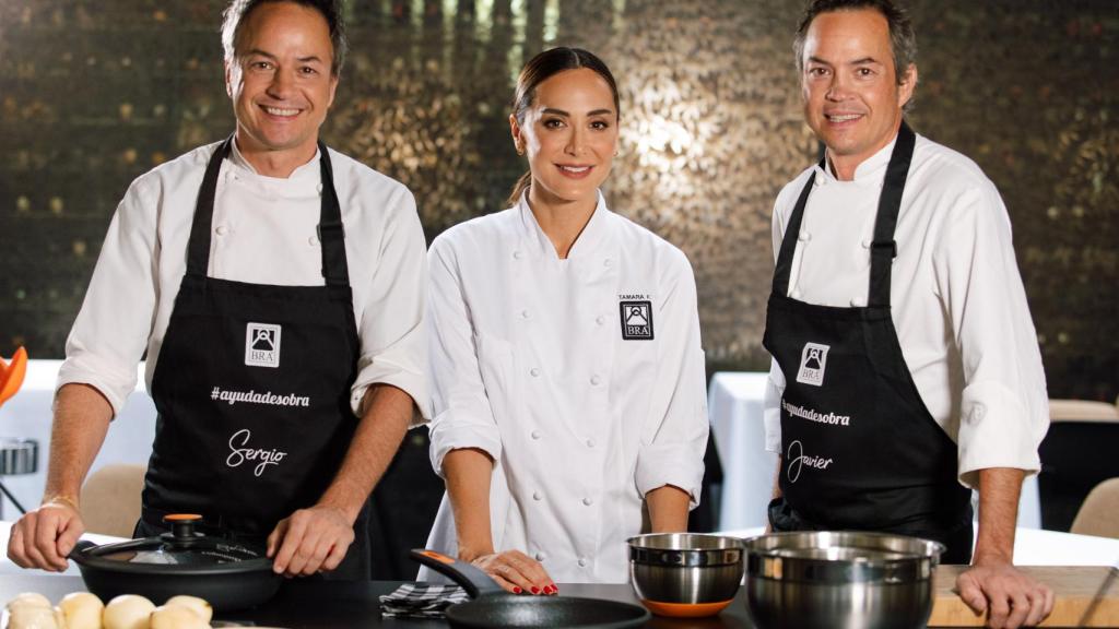 Tamara Falcó en un 'show cooking' con una marca en Barcelona.
