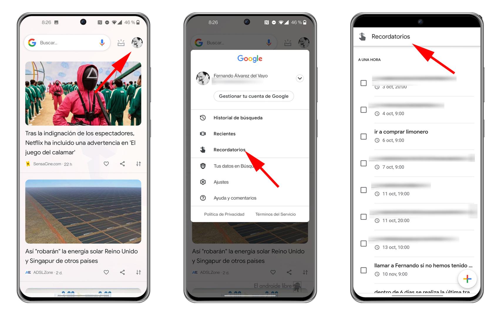 Así podéis ver los recordatorios en el móvil