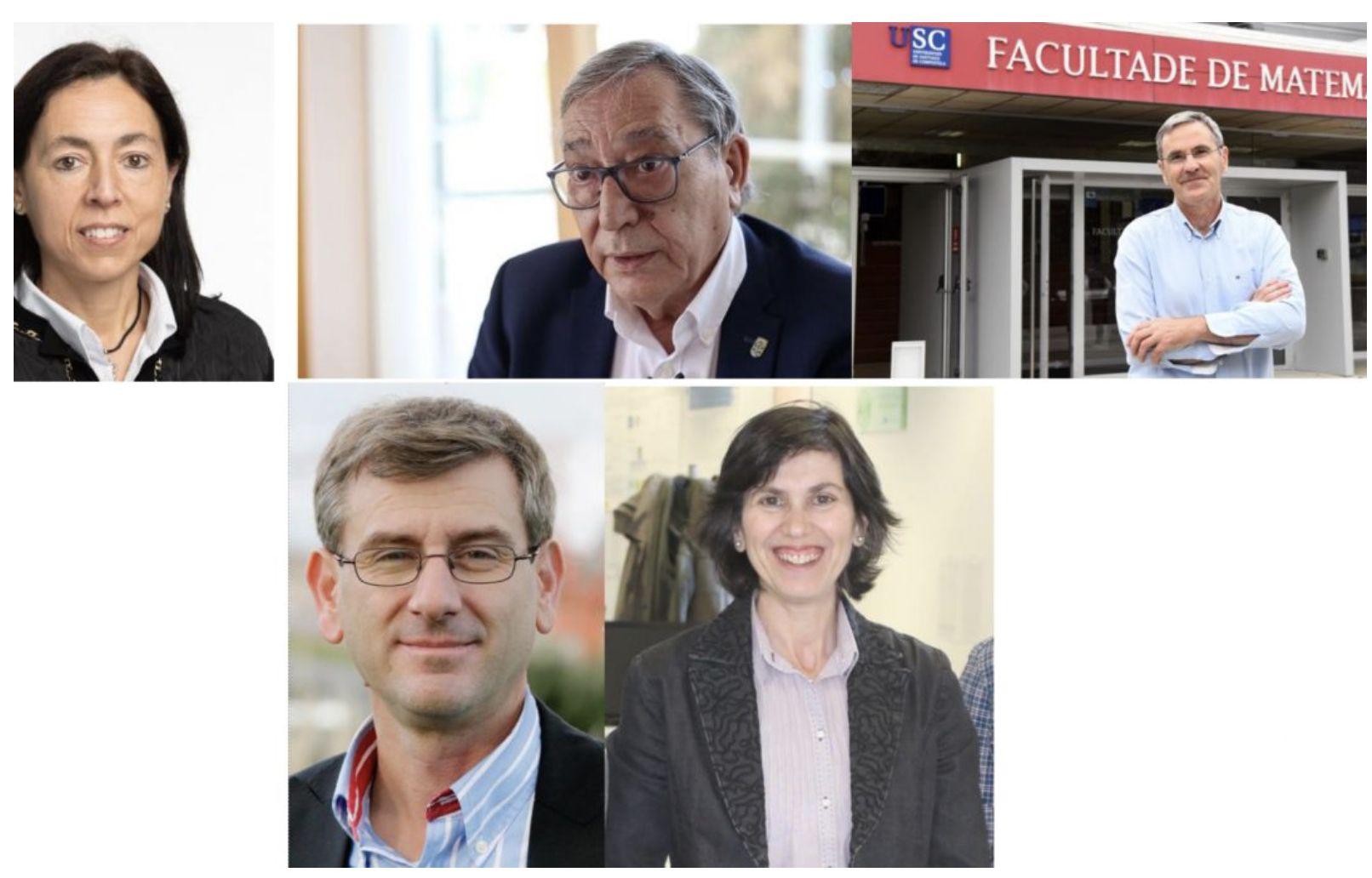 Los catedráticos Carmen Álvarez, Carlos Hervés, Luis Castedo, Manuel Ladra y María Antonia Señarís