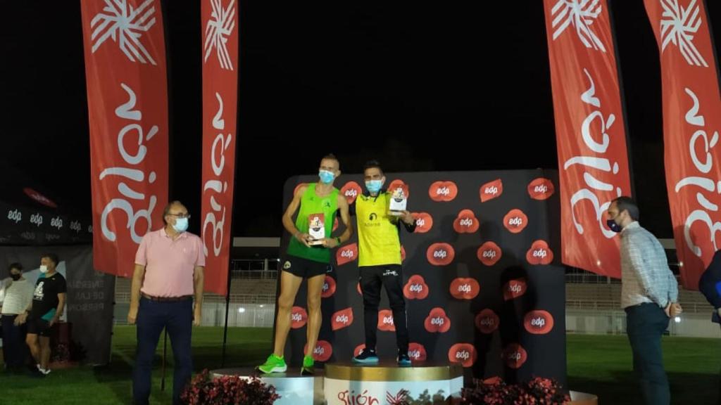 El atleta zamorano Marco Ratón, en Gijón