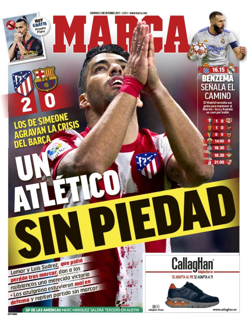 La portada del diario MARCA (03/10/2021)