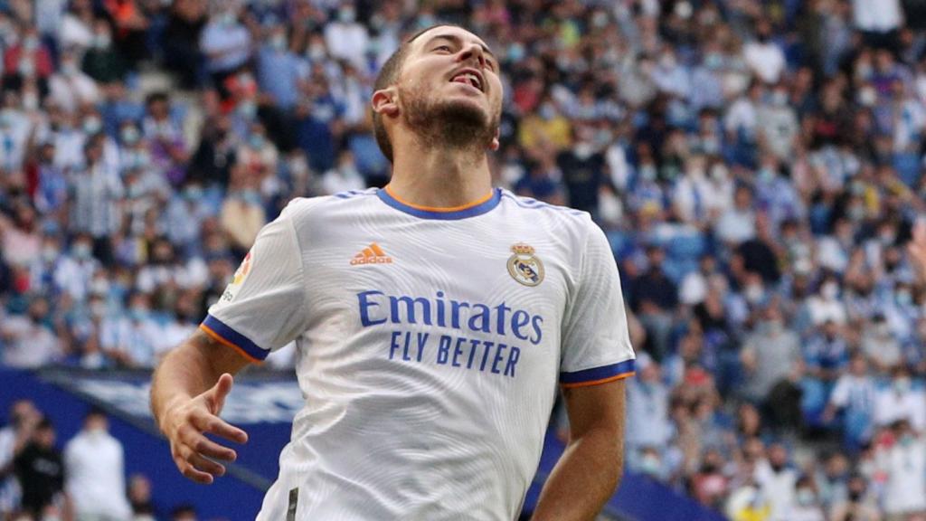 Eden Hazard tras ser anulado su gol al Espanyol