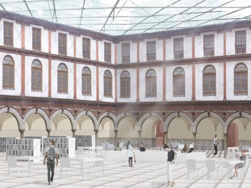 Infografía de la obra de recuperación de uno de los patios.