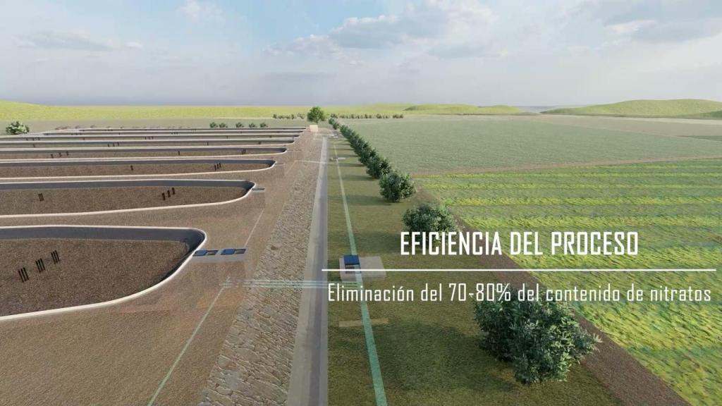 Las balsas serán colmatadas de astillas de madera para desnitrificar el agua.