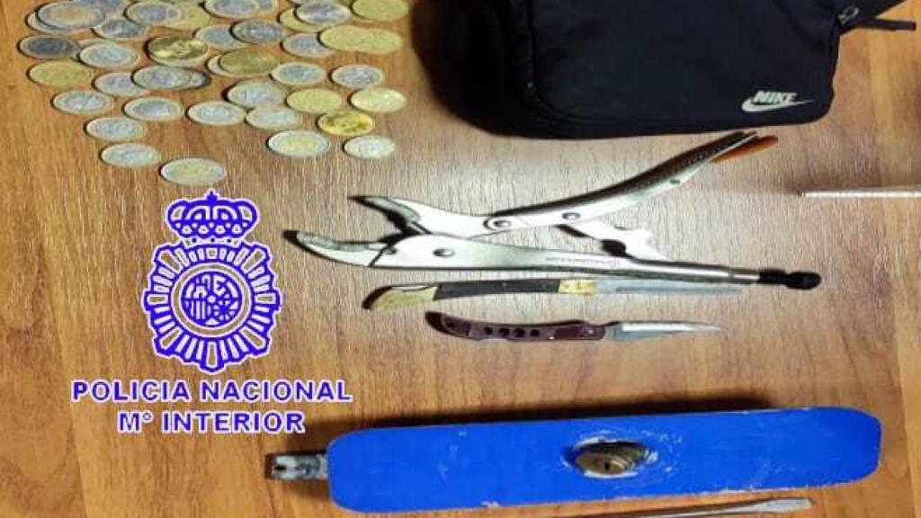 Imagen del material requisado por la Policía Nacional