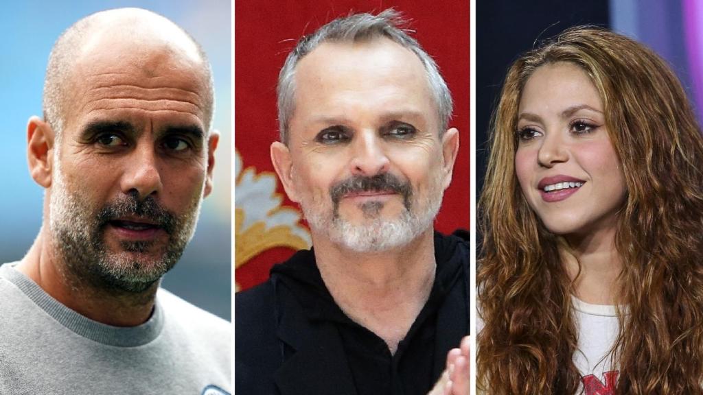 Pep Guardiola, Miguel Bosé y Shakira.