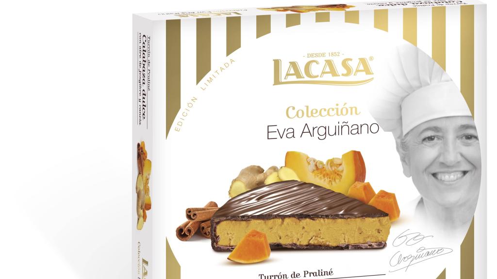 Vista exterior del envase del turrón de calabaza.