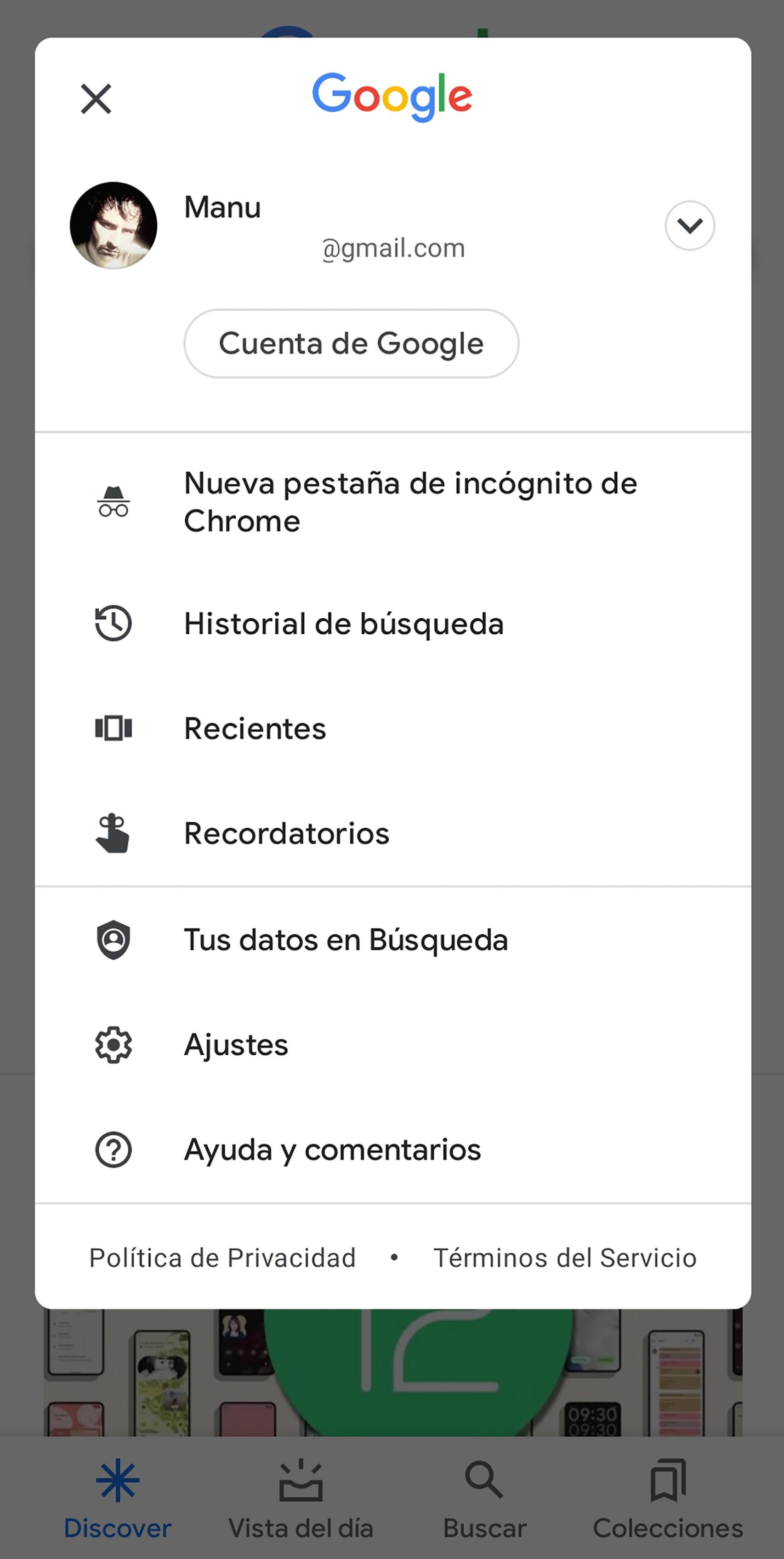 Aquí se situará el nuevo botón para el gestor de contraseñas