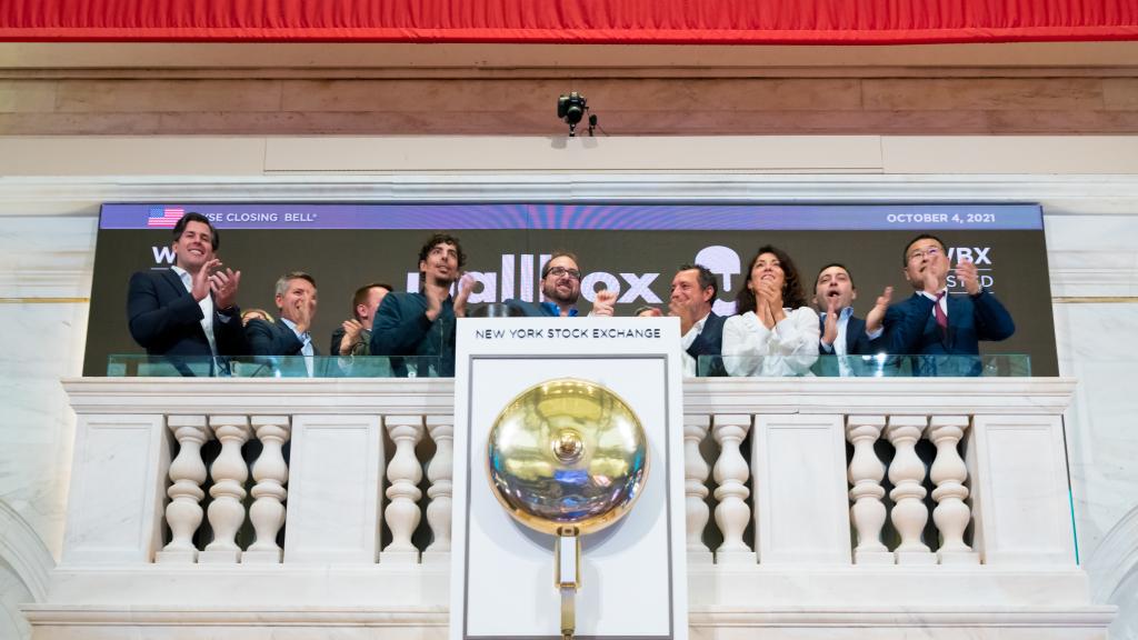 El equipo de Wallbox durante la jornada en la que la empresa comenzó a cotizar en la Bolsa de Nueva York.