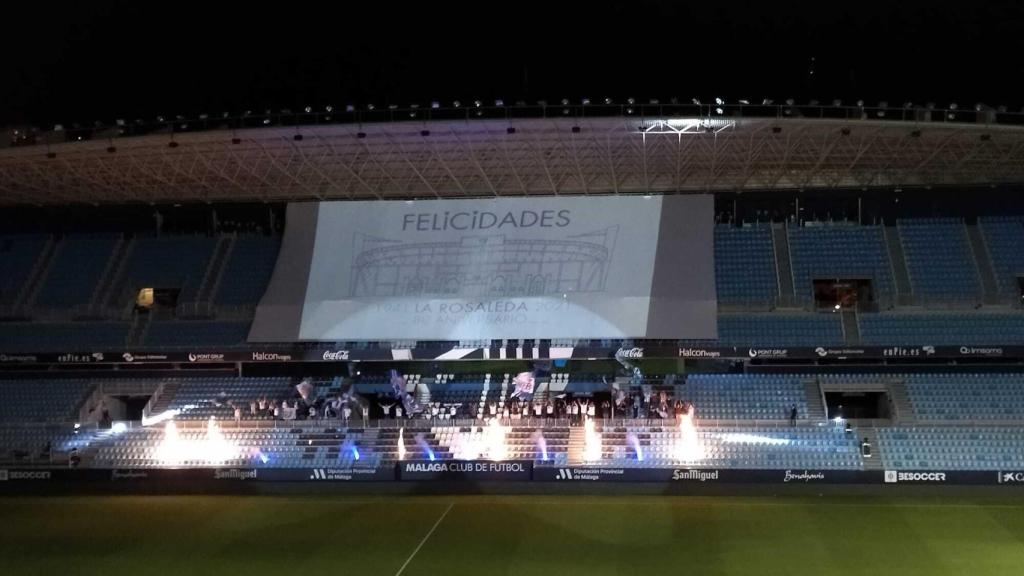 El Málaga CF se da un baño de malaguismo en el 80 aniversario de La Rosaleda