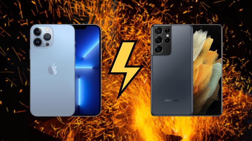 iPhone 13 Pro Max y Samsung Galaxy S21 Ultra.