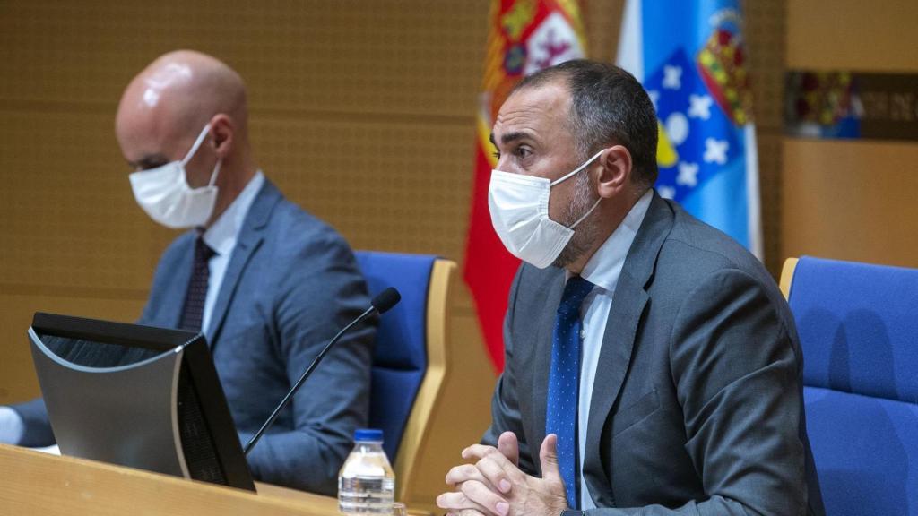 El conselleiro de Sanidade en una rueda de prensa posterior al comité clínico