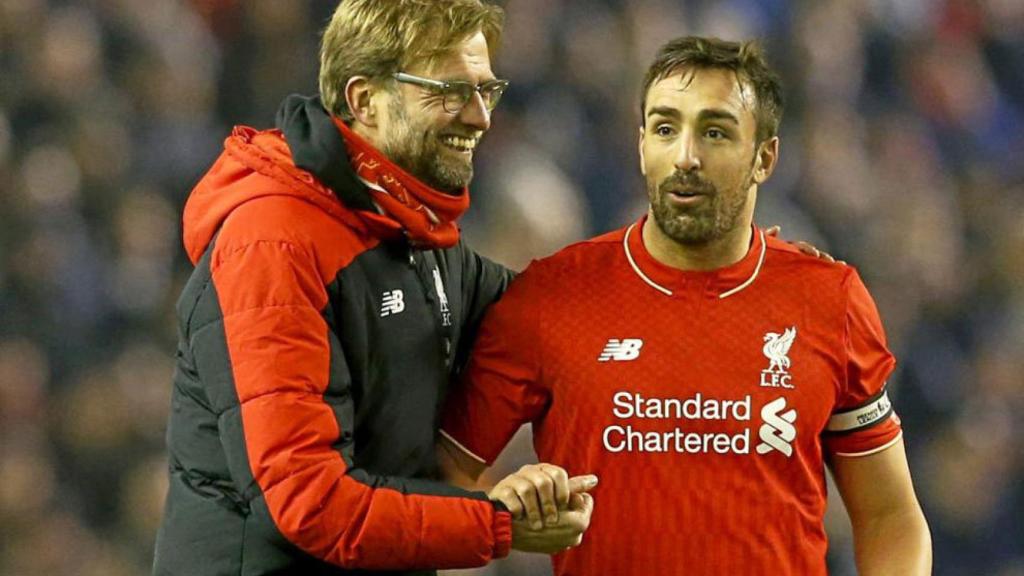 Klopp junto a José Enrique, en el Liverpool