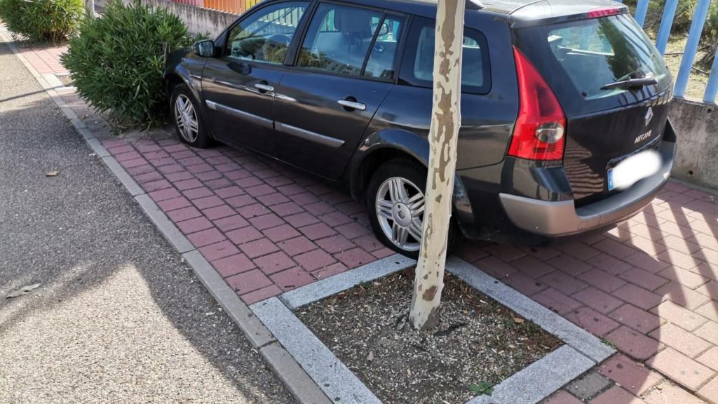 El coche de la herida acabó subiéndose a la acera
