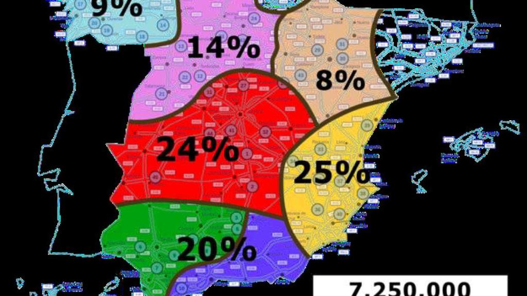 Zonas de España con más desplazamientos