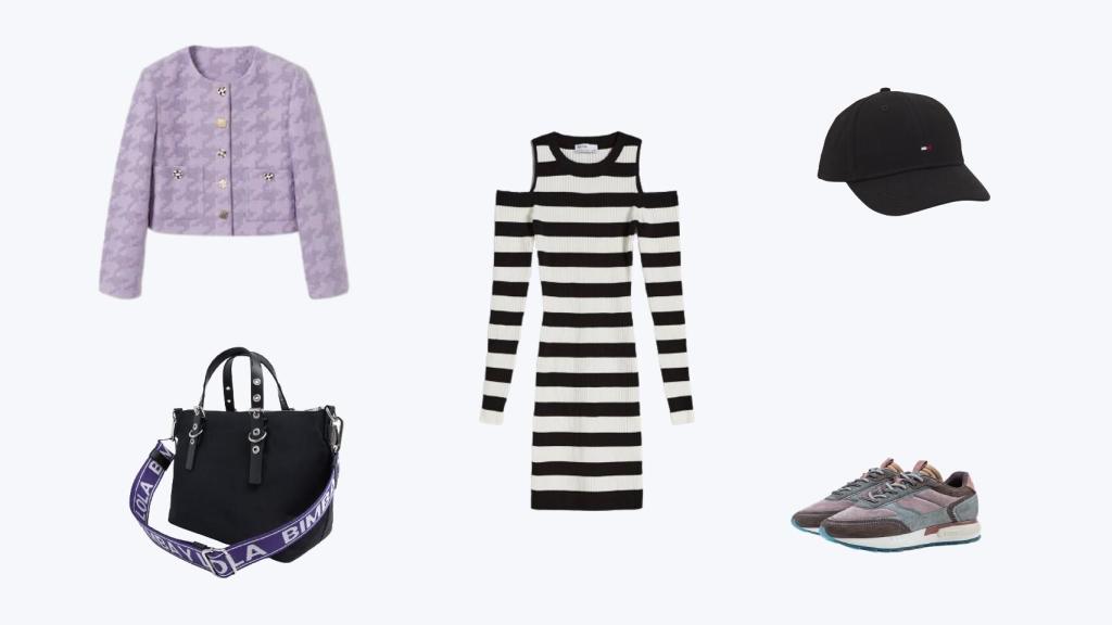 La chaqueta de Mango integrada en un 'look' deportivo. Chaqueta, de Mango; vestido, de Bershka; gorra, de Tommy Hilfiger; bolso de Bimba y Lola y  zapatillas de The  Hoff Brand.