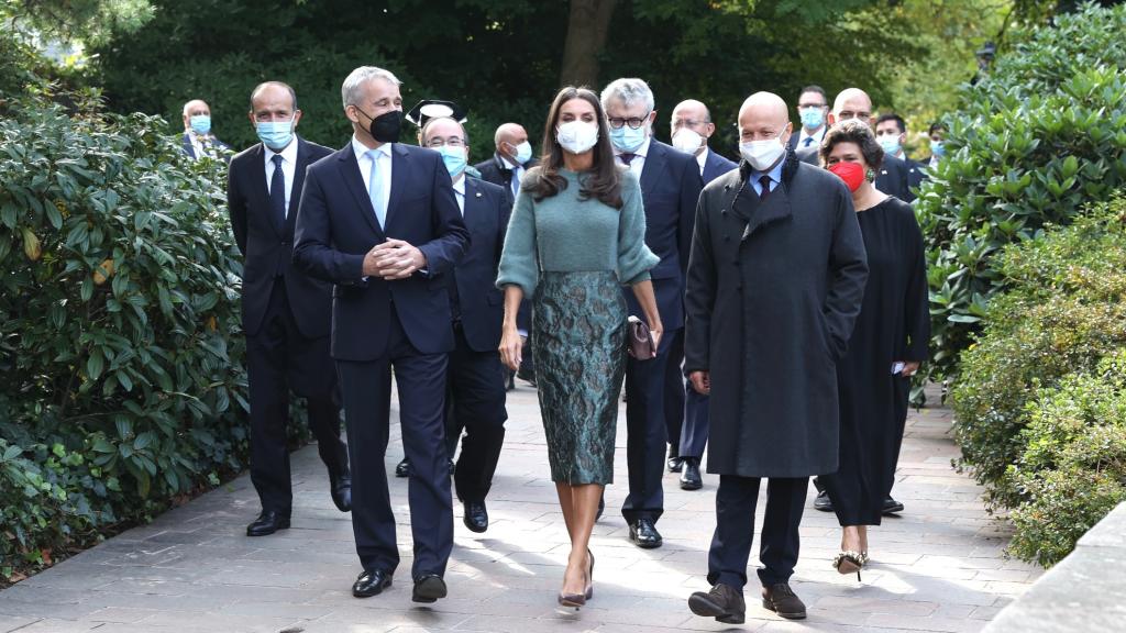 Letizia a su llegada a la Fundación Beyeler.
