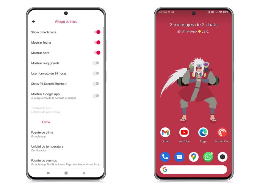 Widget de inicio en Omega Launcher