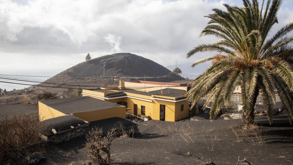 Las capas de cenizas sobre edificaciones aún en pie en la zona de exclusión.