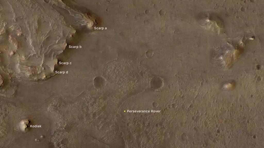 Mapa del cráter Jezero