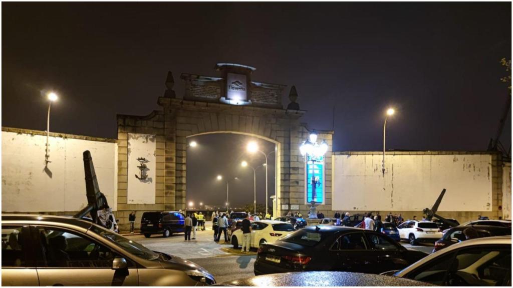 Piquete a las puertas del astillero.