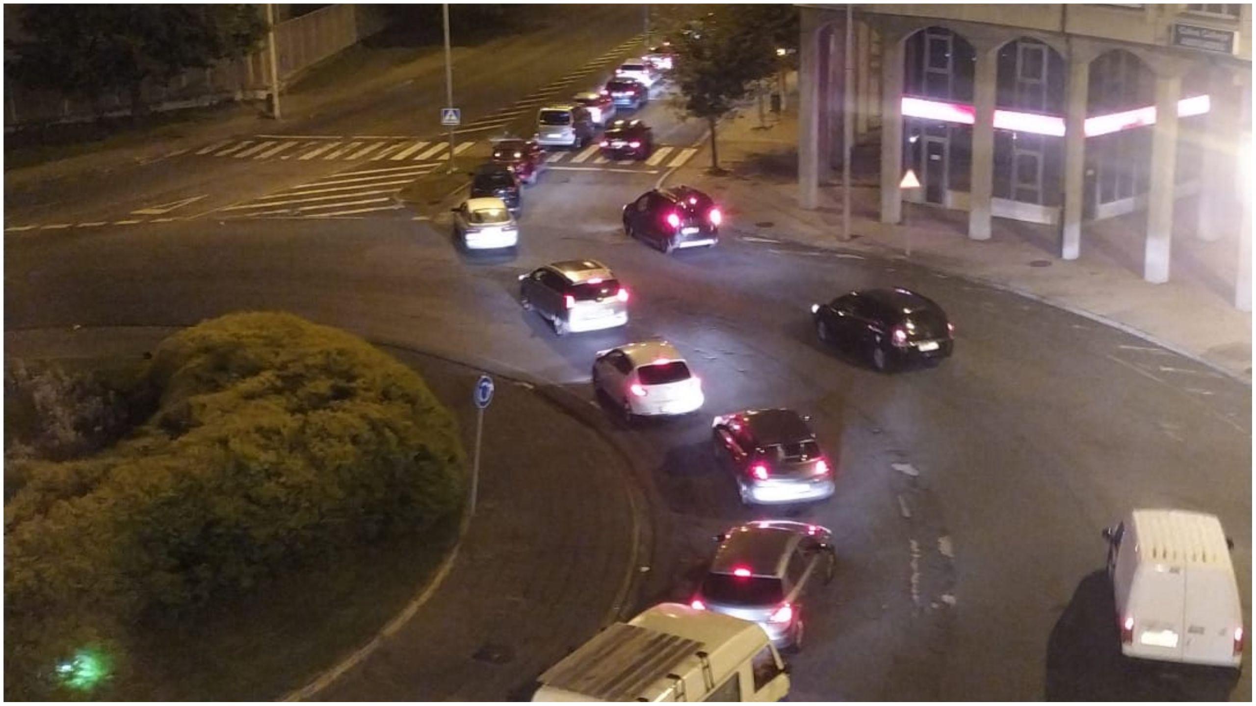 Retención en la glorieta del Diapasón. Foto: Cedida.