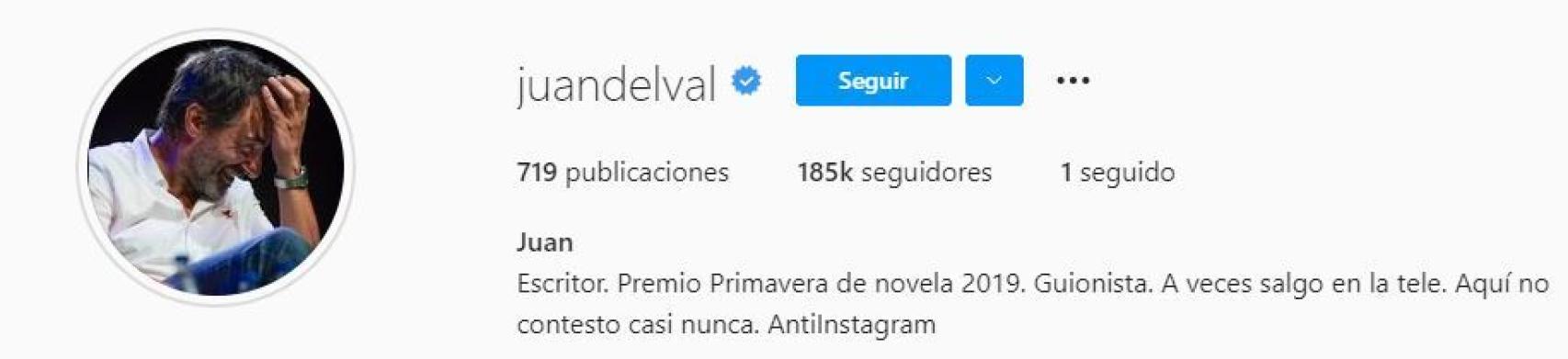 Juan del Val tan sólo sigue a una persona: Nuria Roca.