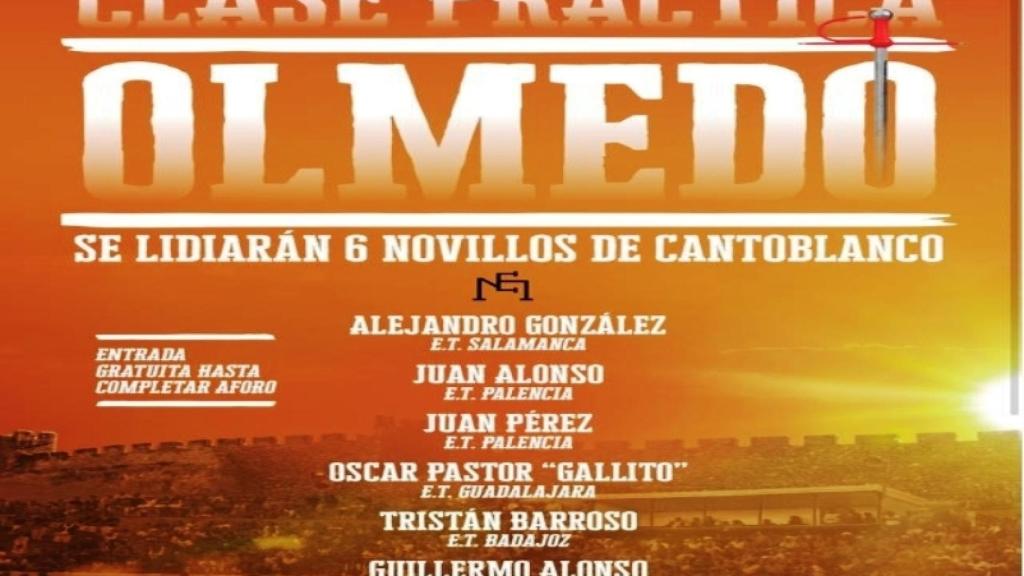 Cartel clase práctica de Olmedo