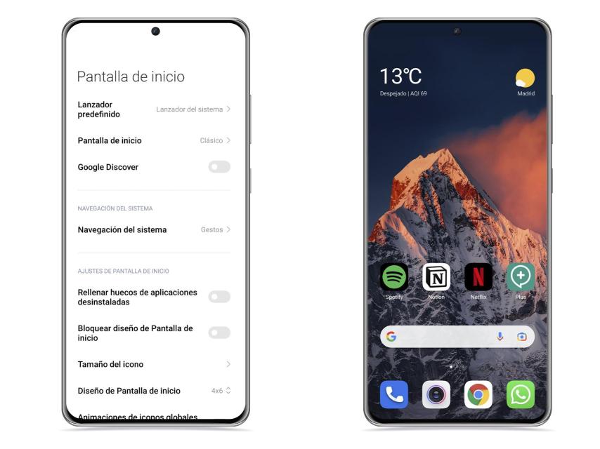 Ajustes del launcher de MIUI 12.5
