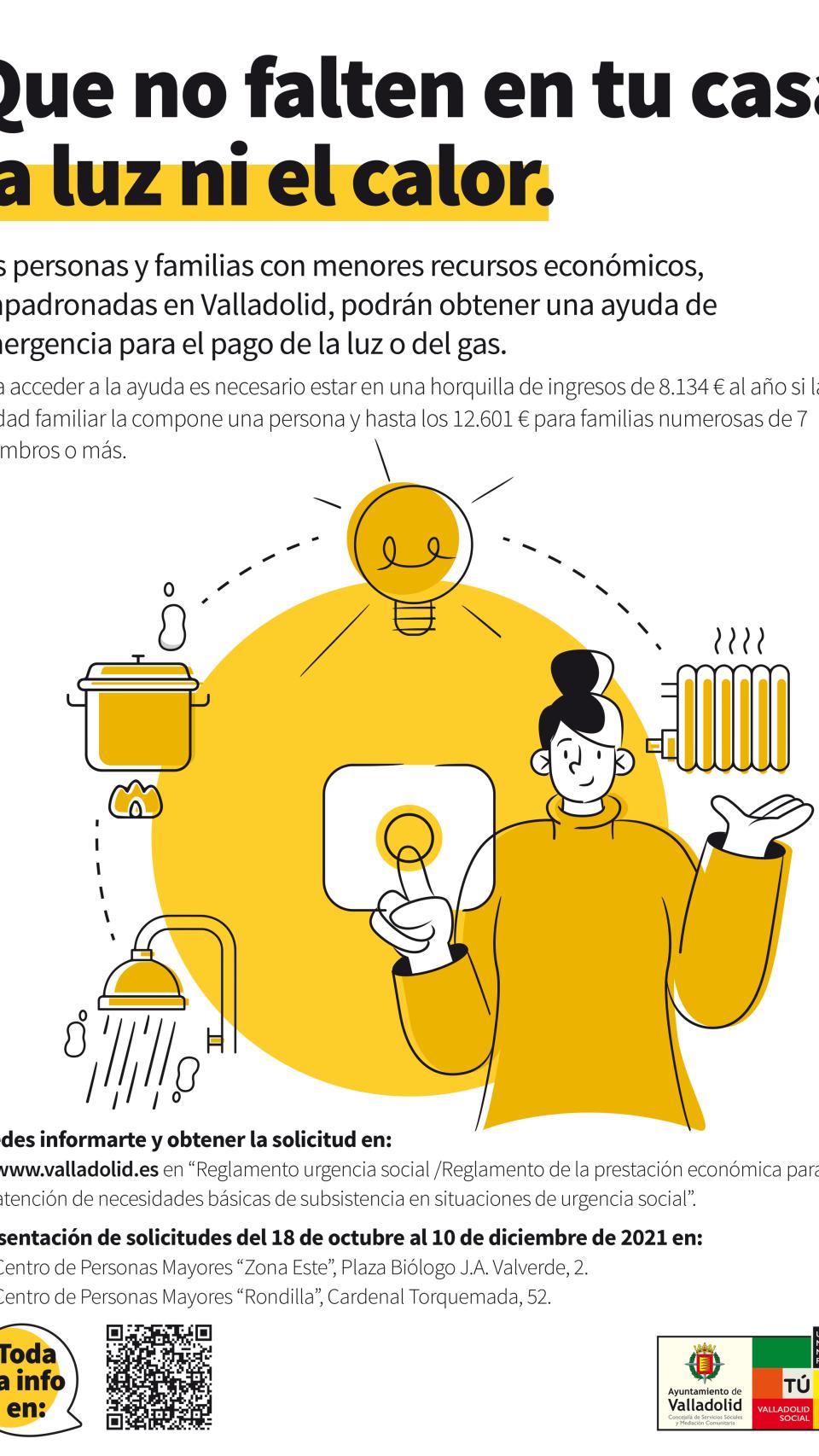 Cartel de la campaña contra la pobreza energética en Valladolid