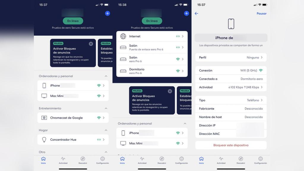 Capturas de la aplicación.