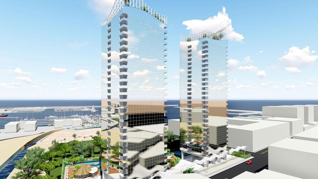 Recreación de las Torres  Sinforosa de la compañía Baraka en Torrevieja.