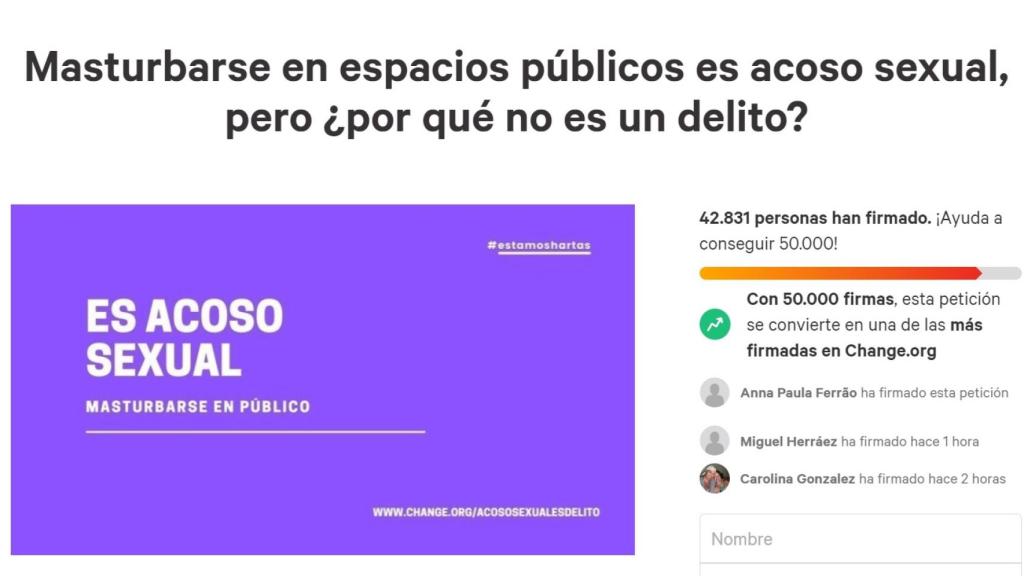 Imagen de la petición en Change.org.