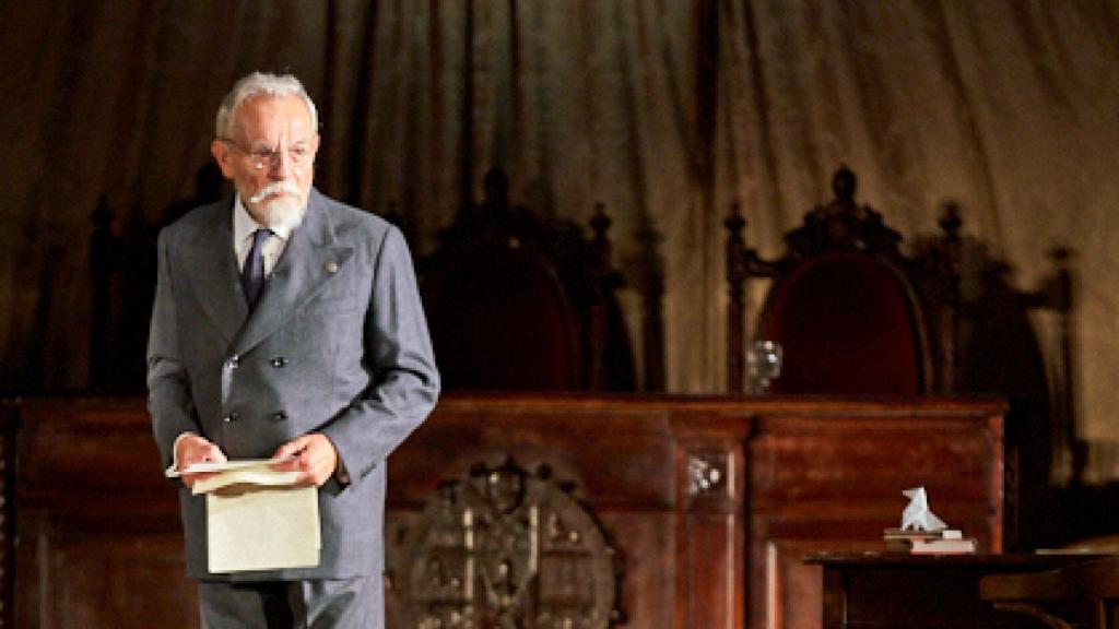 Imagen de archivo de una representación teatral en homenaje a Unamuno en el Paraninfo