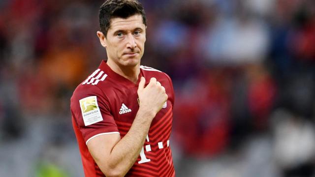 Robert Lewandowski, en un partido del Bayern Múnich en la temporada 2021/2022