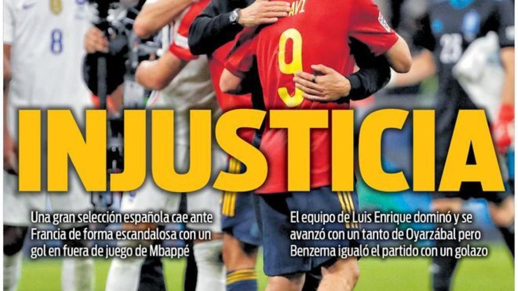 La portada del diario SPORT (11/10/2021)