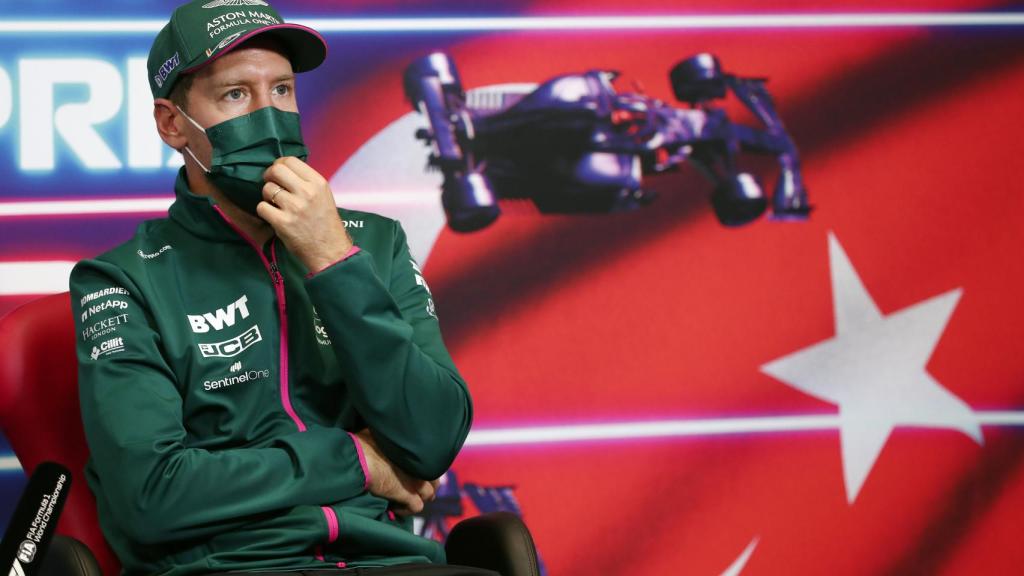 Sebastian Vettel, en rueda de prensa de la Fórmula 1