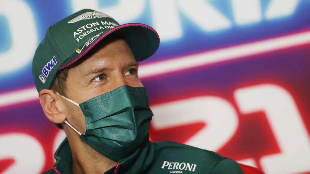 Sebastian Vettel, en rueda de prensa de la Fórmula 1