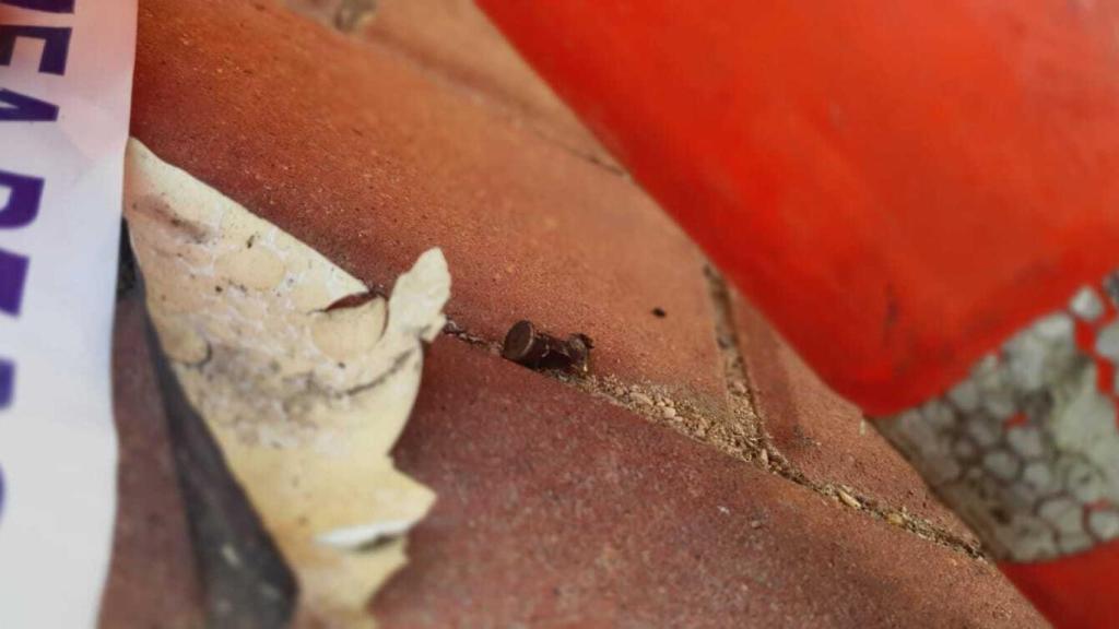 Uno de los casquillos de bala intervenidos por la Policía Nacional.