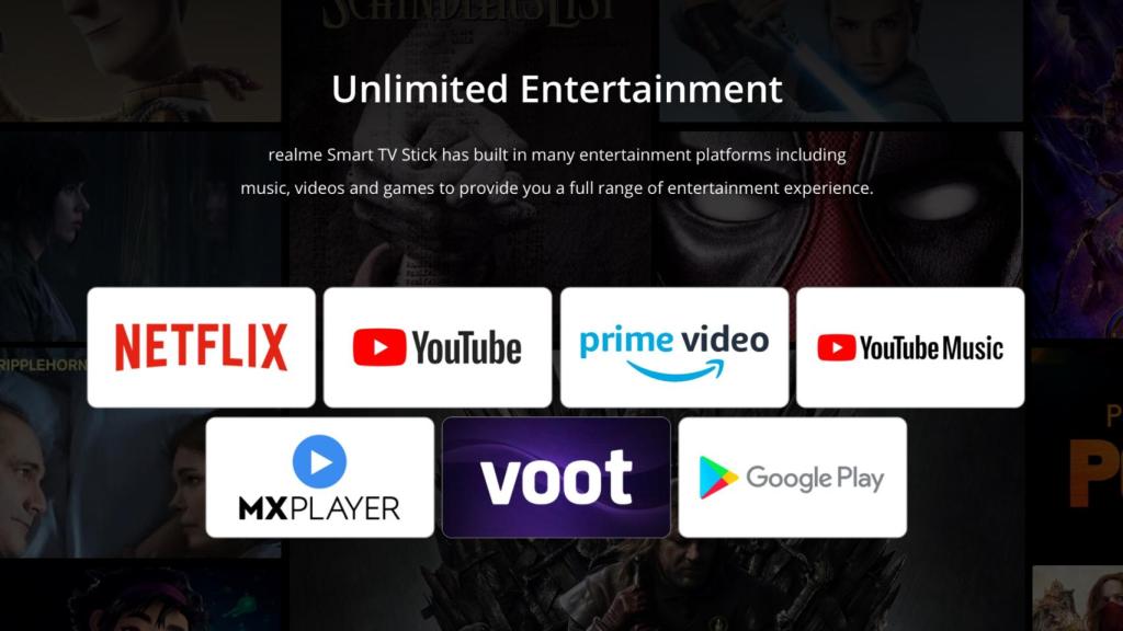 Aplicaciones del Realme Google TV Stick 4K