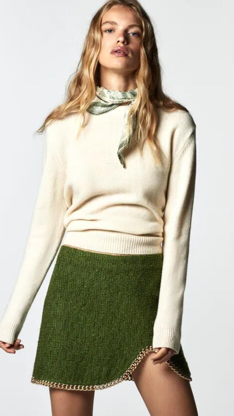 La falda verde de Zara