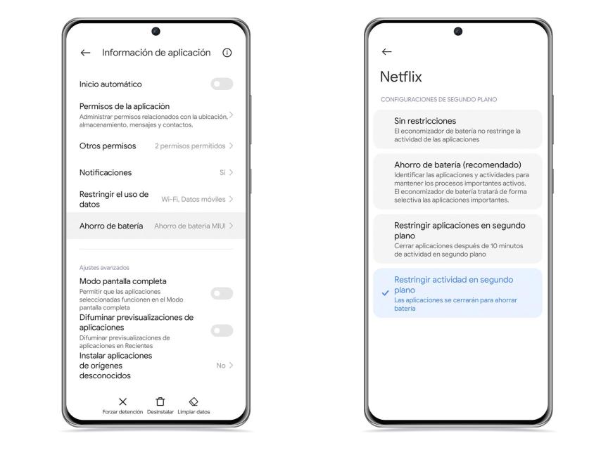 Restringir actividad en segundo plano de las aplicaciones