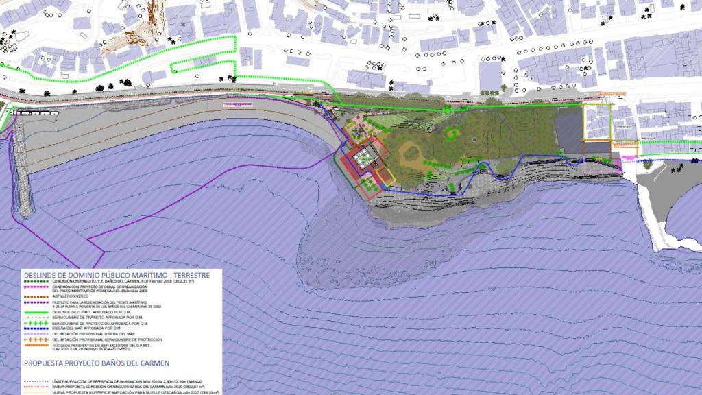 Planos del parque urbano proyectado por el Ayuntamiento de Málaga.